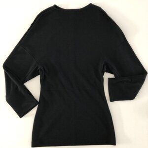 COS Minimalist Scoop Neck Dolman Sleeve Rayon Wool Mini Dress/Tunic Black Sz S